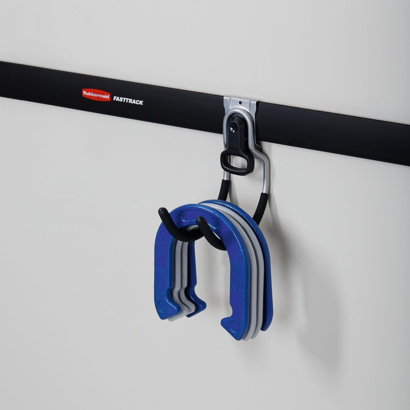 Rubbermaid خطاطيف متعددة الأغراض مثبتة على الحائط من روبيرمايد لتخزين الأدوات ومعدات الرياضة ولوازم الحدائق، نيكل ساتين (عبوة 2) - Image 4